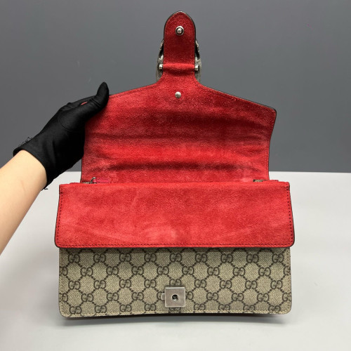 Gucci Meium Dionysus GG Supreme Monogram Suede Red