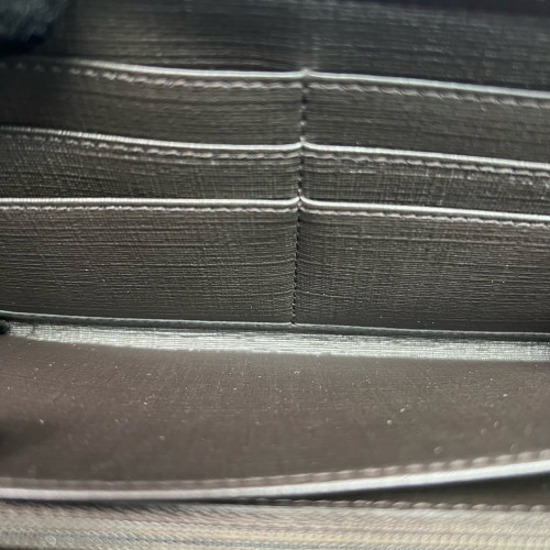 Gucci Double G Zip Around Wallet GG Supreme Monogram Beige Brown