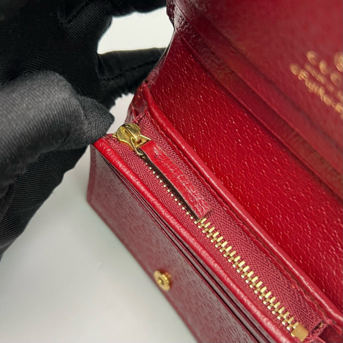 Gucci X Doraemon Compact Wallet GG Supreme Monogram Brown Red Blue