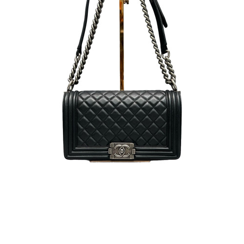 Chanel Quilted Medium Boy Flap Calfskin Black