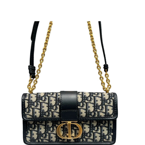 Dior 30 Montaigne East-Wast Bag Oblique Navy Beige Black