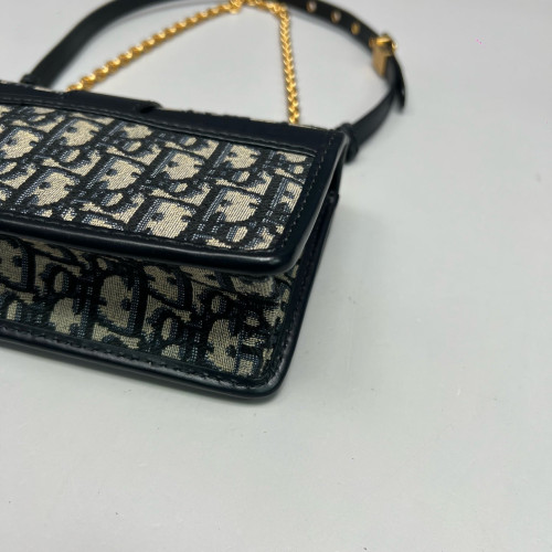Dior 30 Montaigne East-Wast Bag Oblique Navy Beige Black