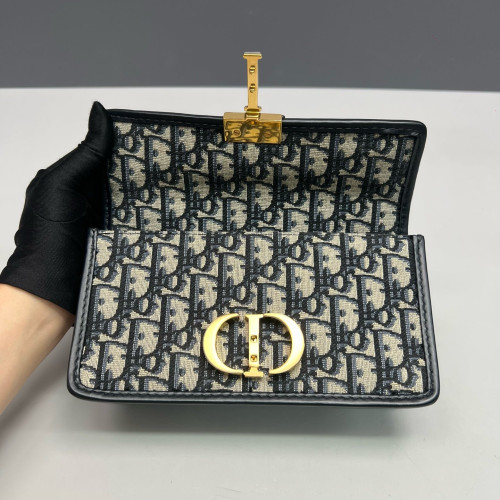 Dior 30 Montaigne East-Wast Bag Oblique Navy Beige Black
