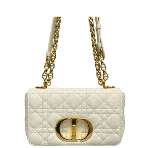 Dior Small Caro Bag Cuir Calfskin White