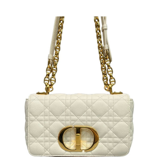 Dior Small Caro Bag Cuir Calfskin White