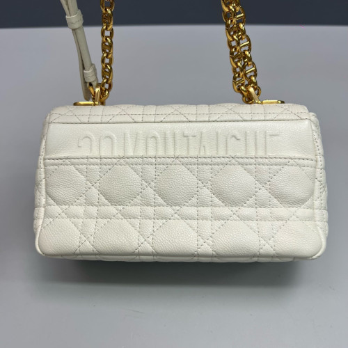 Dior Small Caro Bag Cuir Calfskin White