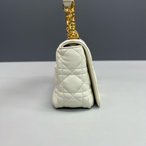 Dior Small Caro Bag Cuir Calfskin White