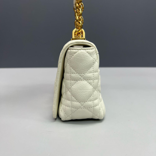 Dior Small Caro Bag Cuir Calfskin White