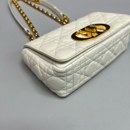 Dior Small Caro Bag Cuir Calfskin White