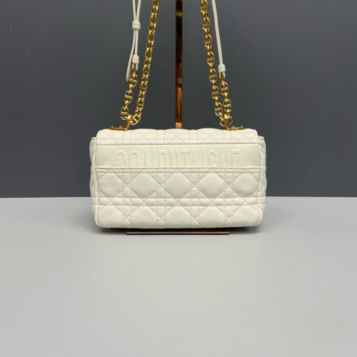 Dior Small Caro Bag Cuir Calfskin White