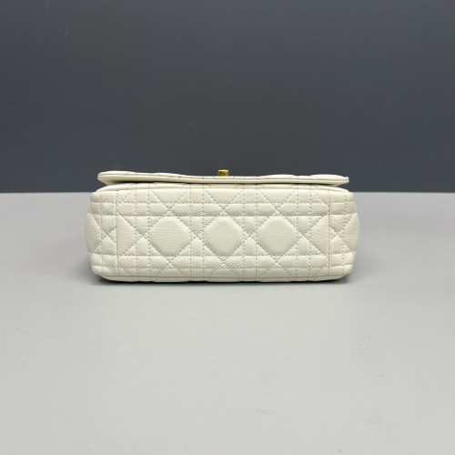 Dior Small Caro Bag Cuir Calfskin White