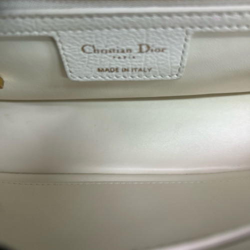 Dior Small Caro Bag Cuir Calfskin White