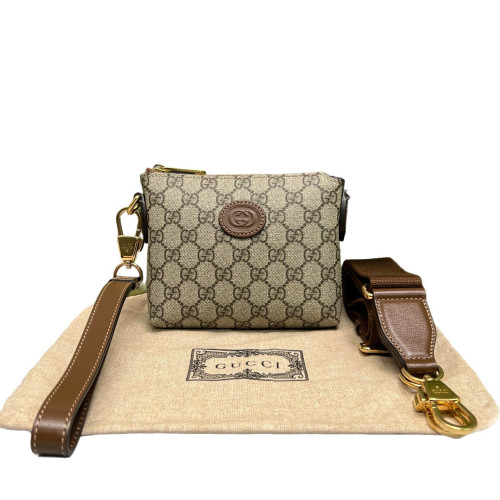 Gucci Crossbody Bag GG Supreme Monogram Beige Brown