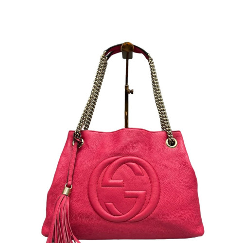 Gucci Medium Soho Shoulder Bag Grained Calfskin New Rosette