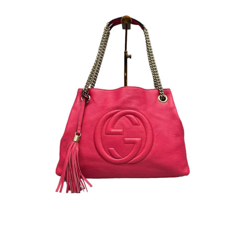Gucci Medium Soho Shoulder Bag Grained Calfskin New Rosette