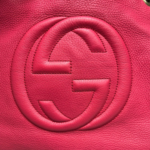 Gucci Medium Soho Shoulder Bag Grained Calfskin New Rosette