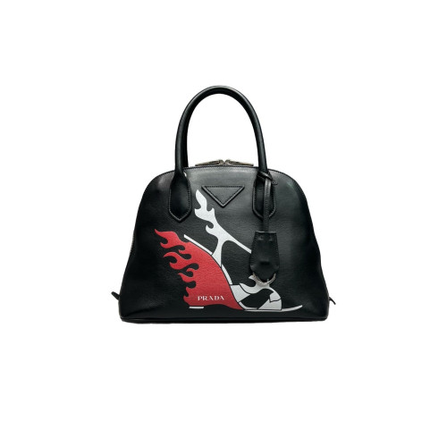 Prada Dome Calfskin Black Red White