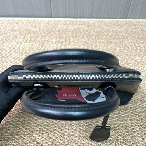 Prada Dome Calfskin Black Red White