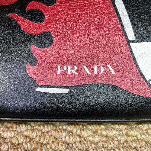 Prada Dome Calfskin Black Red White