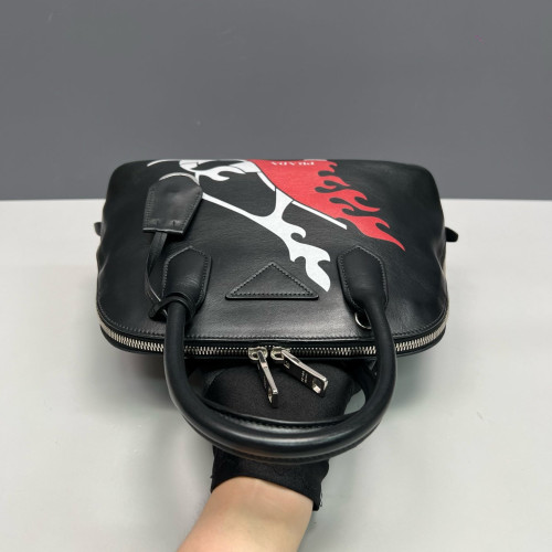 Prada Dome Calfskin Black Red White