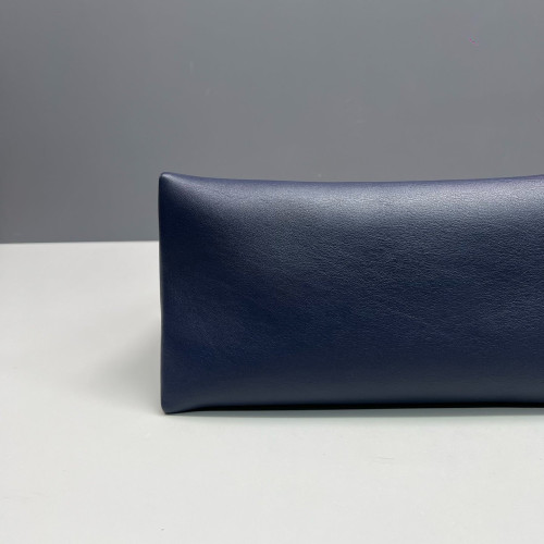 Celine Shoulder Bag Snakeskin Calfskin Beige Dark Blue