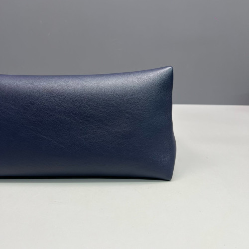 Celine Shoulder Bag Snakeskin Calfskin Beige Dark Blue
