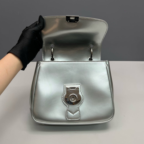 Burberry Small DK88 Calfskin Silver Burberry Small DK88 Calfskin Silver