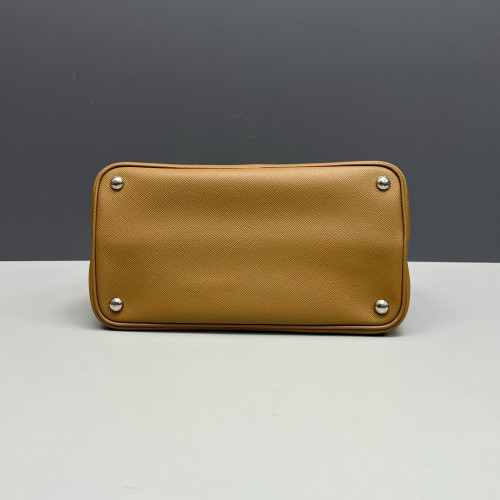 Prada Double Turnlock Messenger Saffiano Calfskin Brown