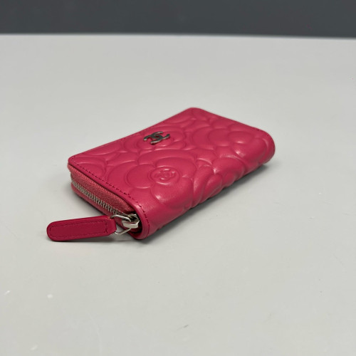 Chanel Camellia Coin Purse Calfskin Pink
