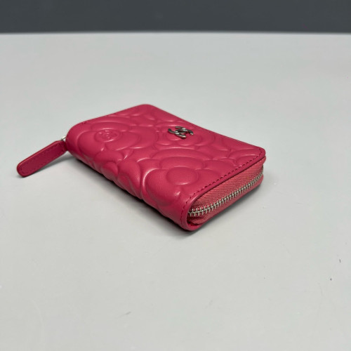 Chanel Camellia Coin Purse Calfskin Pink
