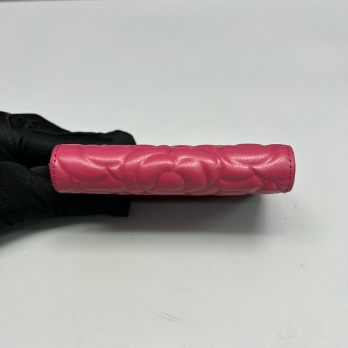 Chanel Camellia Coin Purse Calfskin Pink