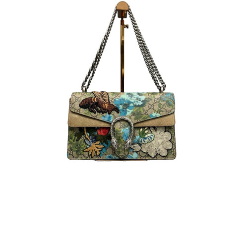 Gucci Embroidered Meium Dionysus GG Supreme Monogram Brown Green Blue