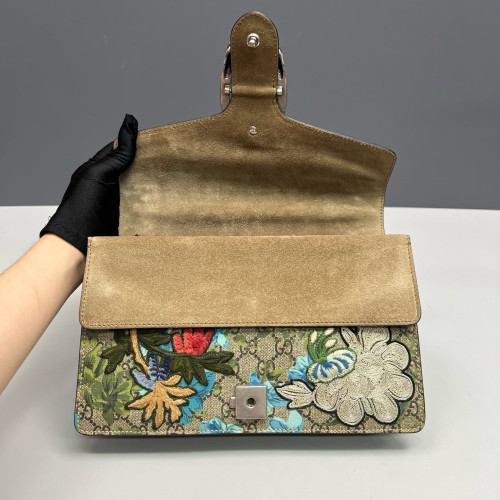 Gucci Embroidered Meium Dionysus GG Supreme Monogram Brown Green Blue