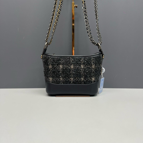 Chanel Small Gabrielle Hobo Tweed Black