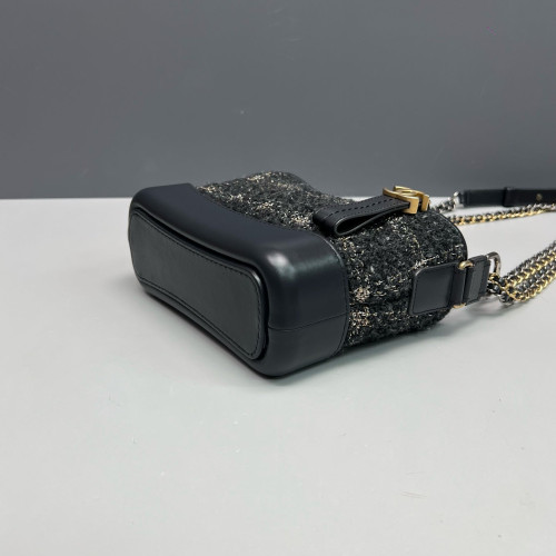 Chanel Small Gabrielle Hobo Tweed Black