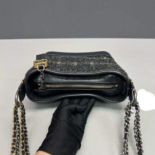 Chanel Small Gabrielle Hobo Tweed Black