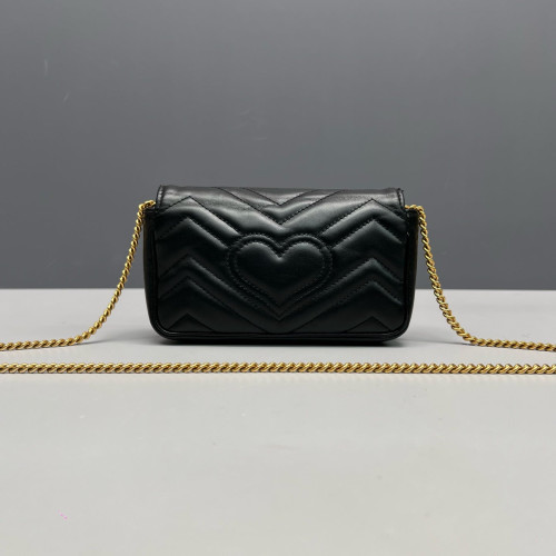 Gucci Matelasse Super Mini GG Marmont Calfskin Black Gucci Matelasse Super Mini GG Marmont Calfskin Black