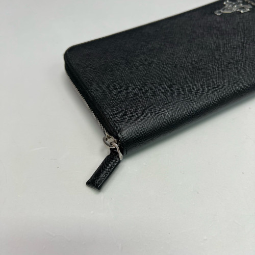 Prada Zip Around Wallet Saffiano Calfskin Black Prada Zip Around Wallet Saffiano Calfskin Black
