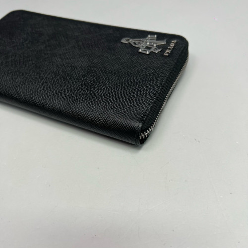 Prada Zip Around Wallet Saffiano Calfskin Black Prada Zip Around Wallet Saffiano Calfskin Black
