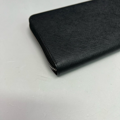 Prada Zip Around Wallet Saffiano Calfskin Black Prada Zip Around Wallet Saffiano Calfskin Black