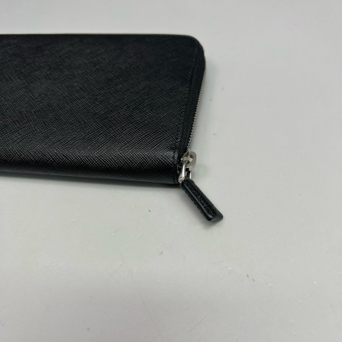 Prada Zip Around Wallet Saffiano Calfskin Black Prada Zip Around Wallet Saffiano Calfskin Black