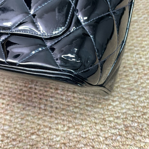 Chanel Quilted Medallion Tote Patent Calfskin Black Chanel Quilted Medallion Tote Patent Calfskin Black