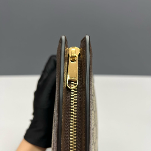 Gucci Ophidia Web Clutch GG Supreme Monogram Beige Brown Green