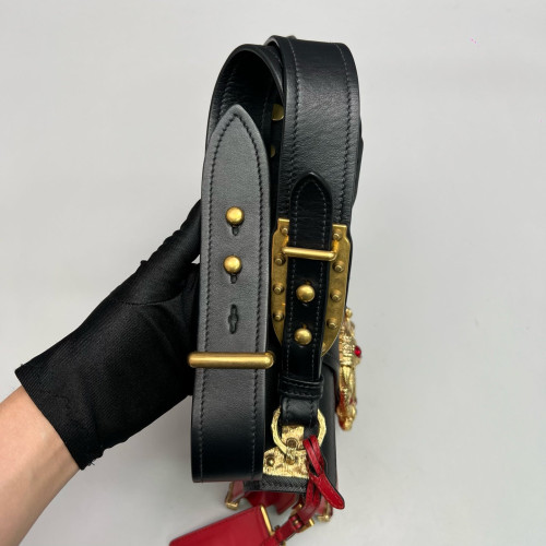Prada Mini Cahier Calfskin Red Black Prada Mini Cahier Calfskin Red Black