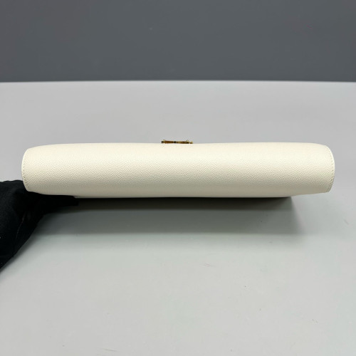 Yves Saint Laurent Medium Kate Clutch Caviar White