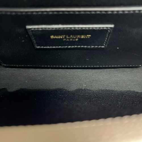 Yves Saint Laurent Medium Kate Clutch Caviar White