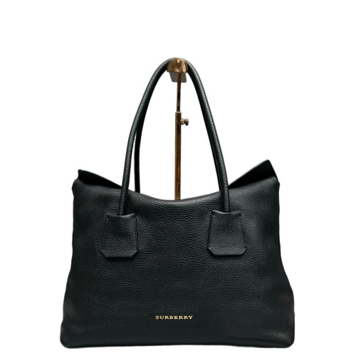 Burberry Tote Bag Grained Calfskin Black Burberry Tote Bag Grained Calfskin Black