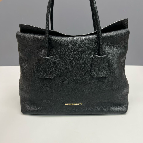 Burberry Tote Bag Grained Calfskin Black Burberry Tote Bag Grained Calfskin Black