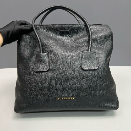 Burberry Tote Bag Grained Calfskin Black Burberry Tote Bag Grained Calfskin Black