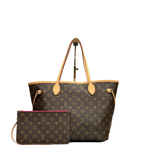 Louis Vuitton Neverfull MM Monogram Fuchsia Brown